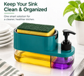 3-in-1 Soap Dispenser & Dish Scrubber Holder